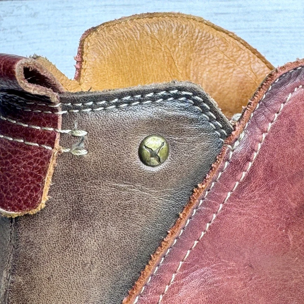 Pikolinos Womens Burgundy Leather Lace‎ Up Ankle Boots Block Heel Spain Size 39